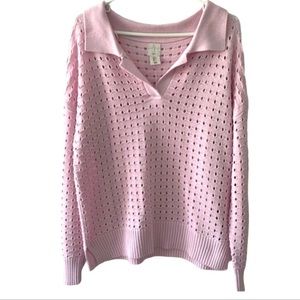 JOIE PINK COLLARED SWEATER NWT